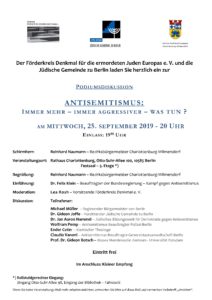 Podiumsdiskussion - Antisemitismus @ Rathaus Cahrlottenburg