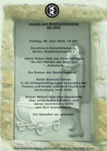 Lesung zum Weltflüchtlingstag  der UNO @ KunstRaum der Künstlerkolonie